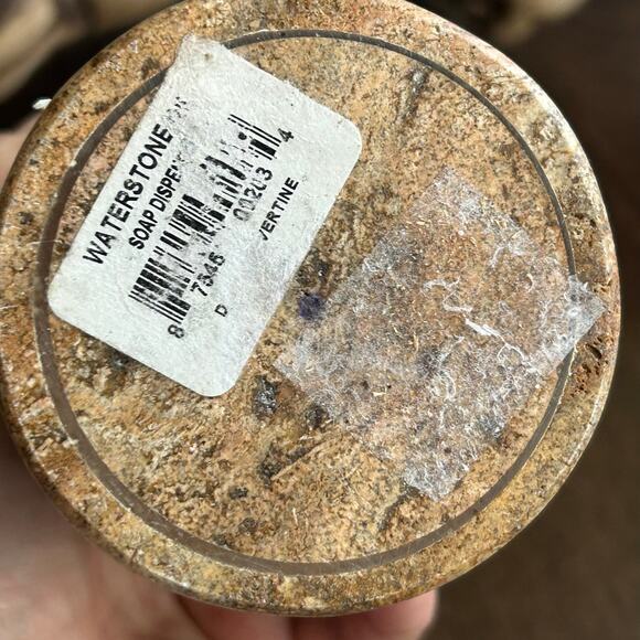 WATERSTONE Travertine Marble Stone Bathroom Set Soap Dispenser toothbrush holder - Picture 13 of 16